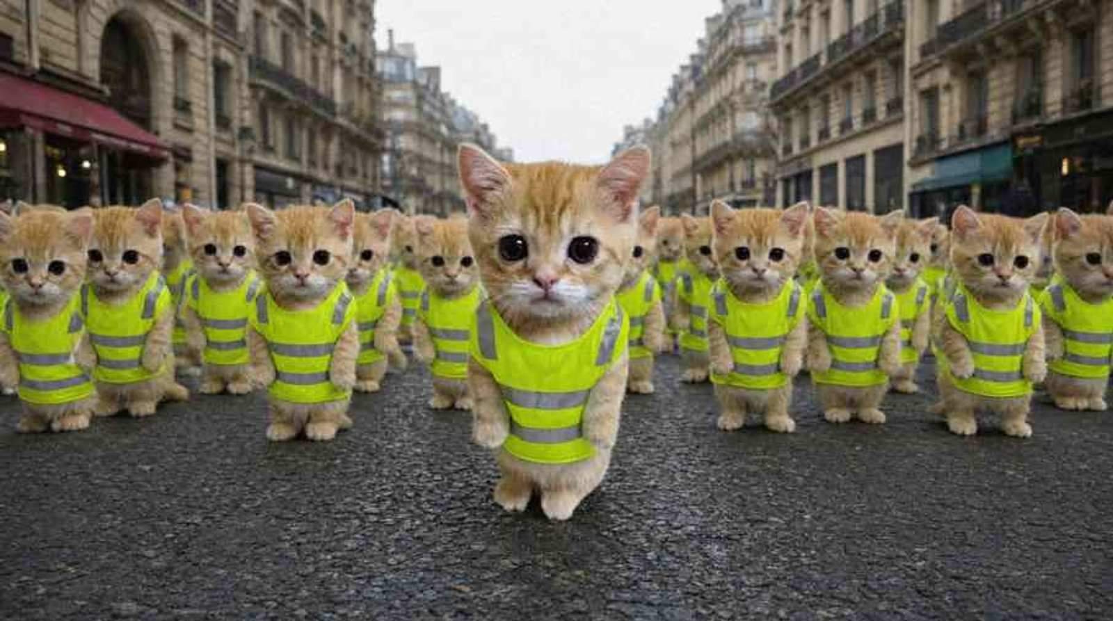 An army of kittens in vests