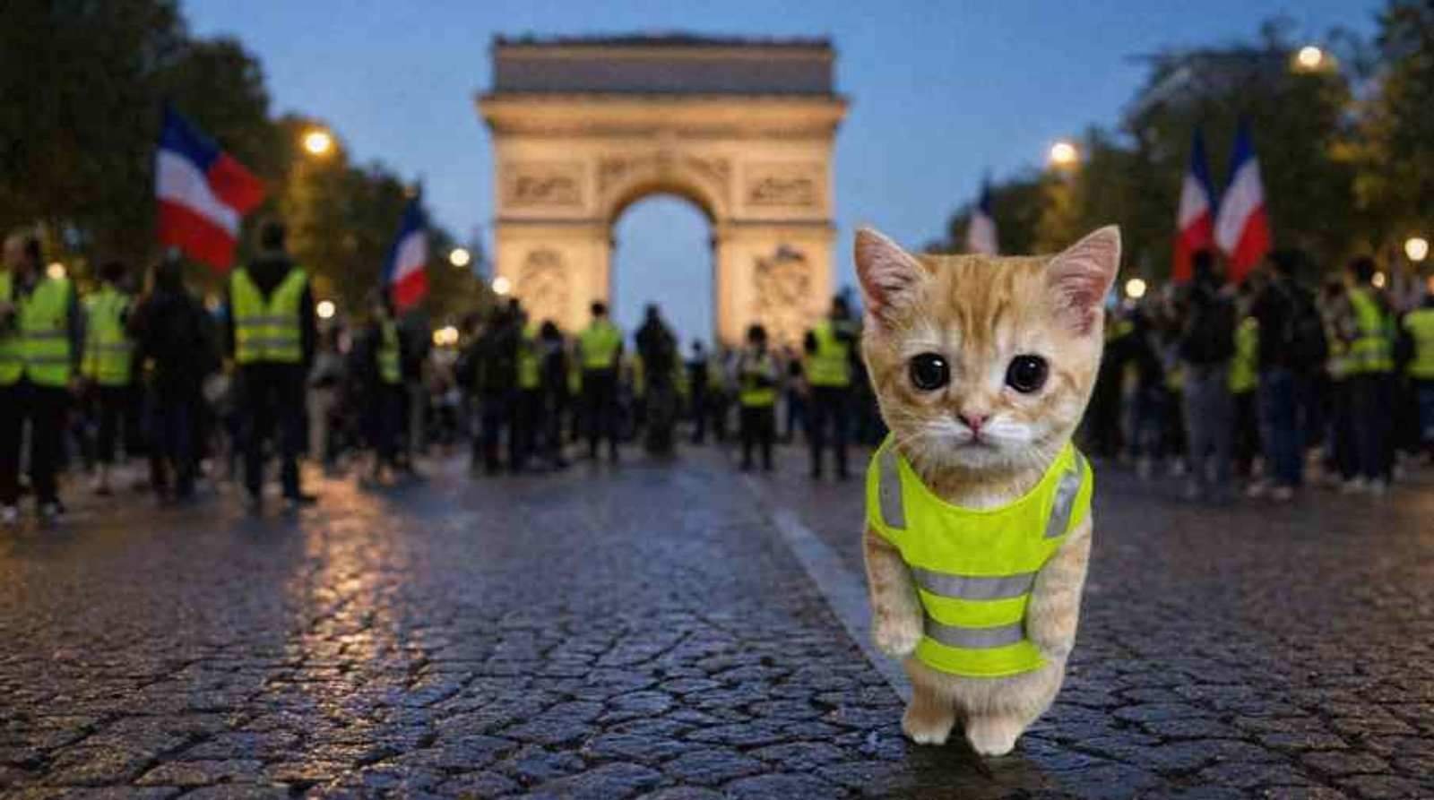 Gato on the Champs at blue hour